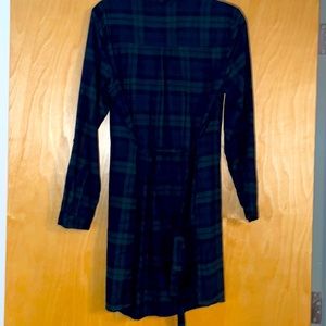Abercrombie & fitch dark green/navy plaid long sleeve dress